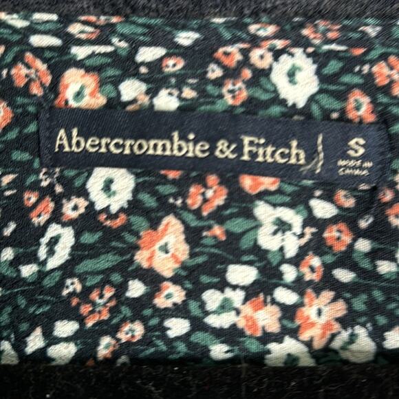 Abercrombie & Fitch Green and Pink Floral Long Sleeve Wrap Blouse Lace Trim Sz S - Picture 5 of 8